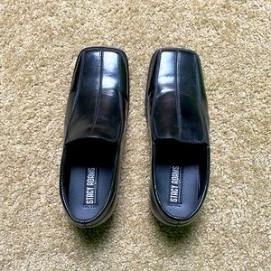Stacy Adams — shoes mens 6M black loafers closed toe low heel slip on form…